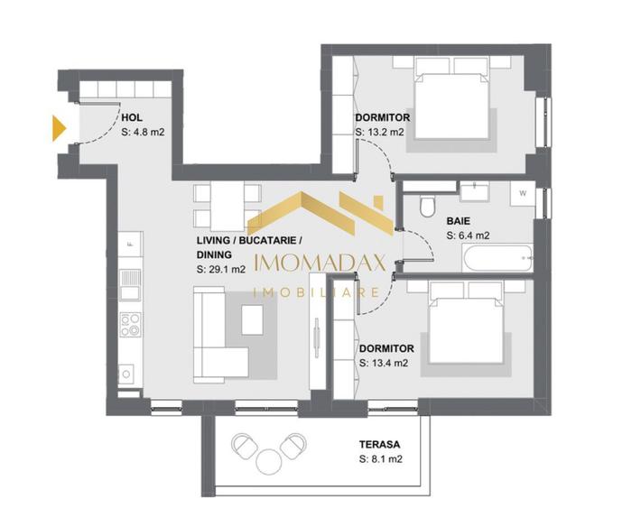 Aradului-Apartament 3 Camere-Centrala Proprie