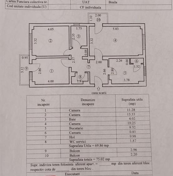 - Apartament 3 camere, suprafata 75mp, Calarasilor Viziru 3