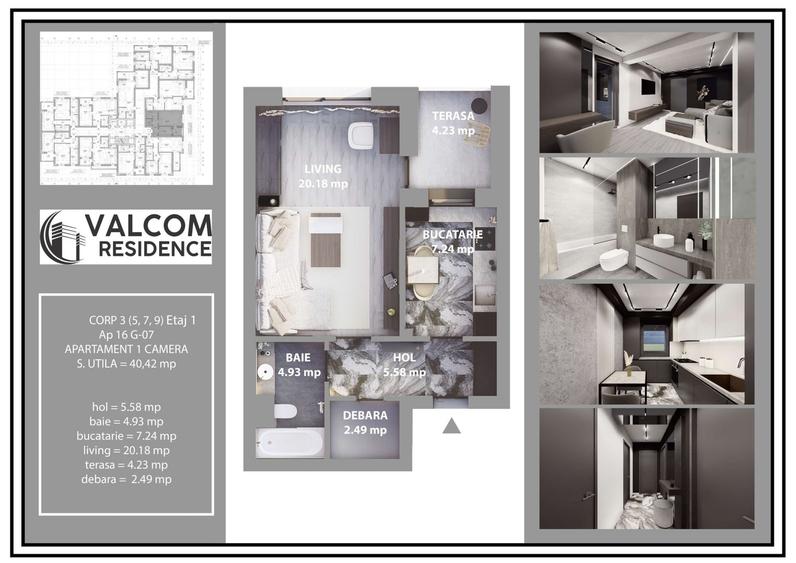 Valcom Residence Bartolomeu, Garsoniera, terasa 4.23, Comision 0%