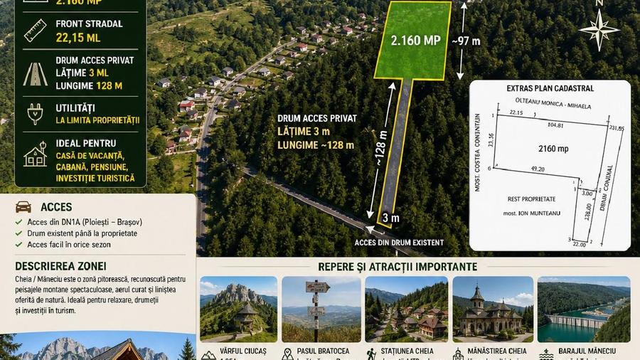 Cheia Maneciu, zona Valea Stanii, Teren intravilan 2,160 mp