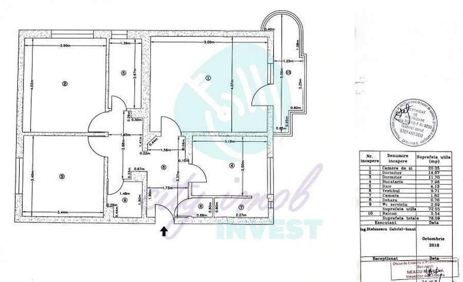 Apartament 3 camere | Plan secundar Bulevardul Unirii – Octavian Goga | 73 mp - 13