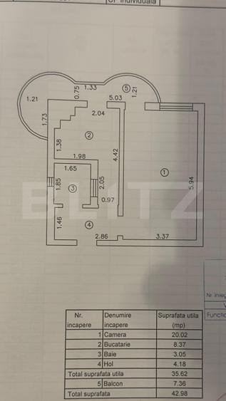 Apartament 1 cameră 36 mp Nicolina