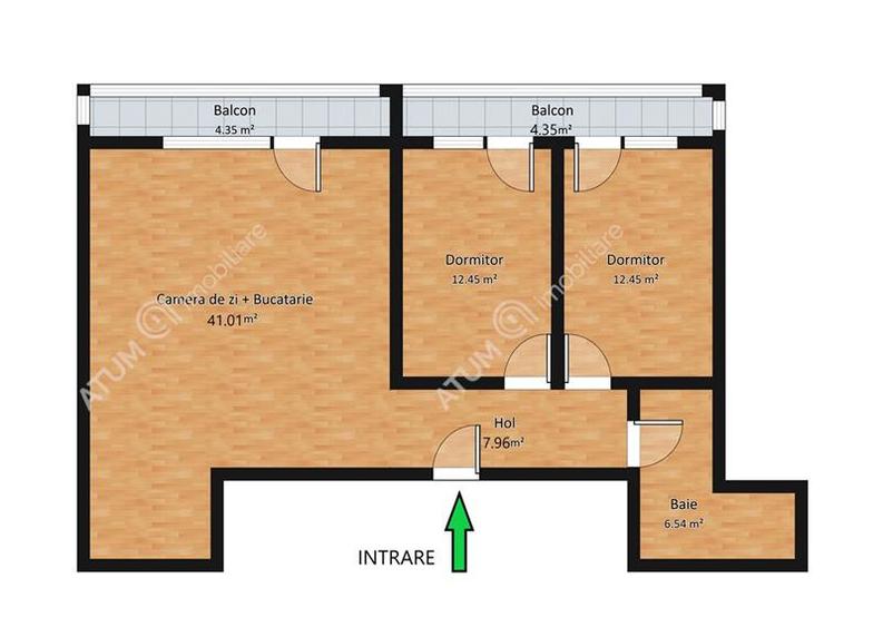 Apartament 3 camere 2 balcoane etaj intermediar zona Doamna Stanca