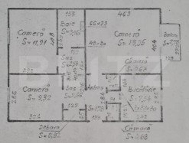 Apartament 3 camere, 63 mp, zona Micro III