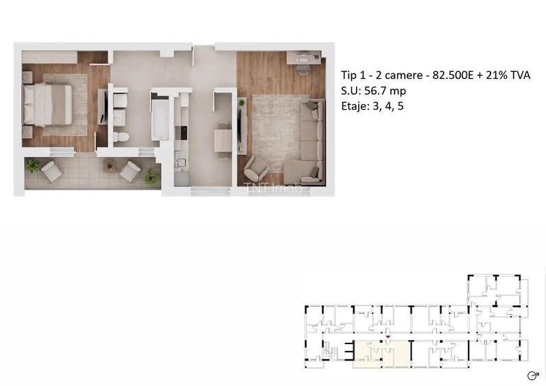 Apartamente 2 camere PLATINUM RESIDENCE Faza 3 - 2026 - Grand Arena - 6