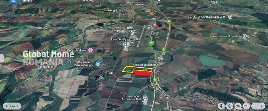 Teren 25000 MP | TG. MURES-SANPAUL | INTRAVILAN | 98 m acces DN 15 | A3 la 5 km