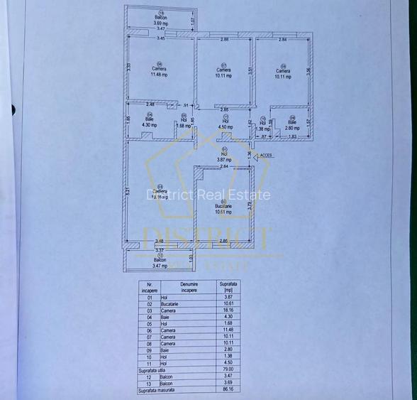 Apartament decomandat cu 4 camere, etaj 1 | Lipovei - 14