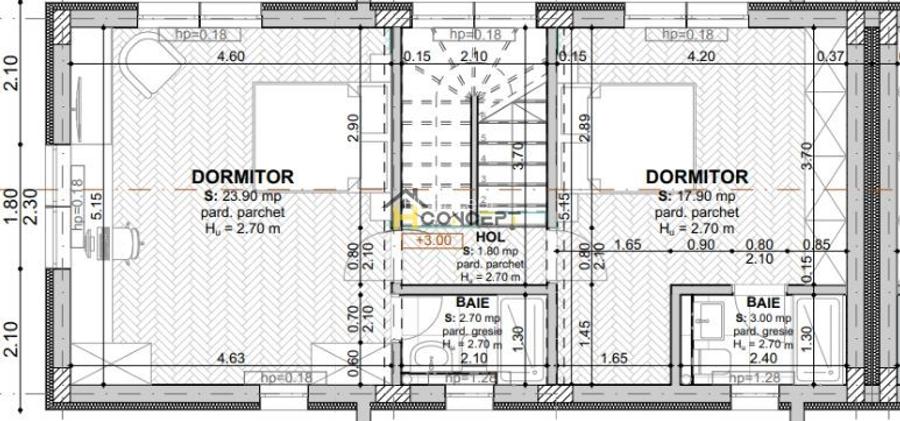 Vila finalizata, curte libera 185 mp,  loc de parcare, zona case - 18