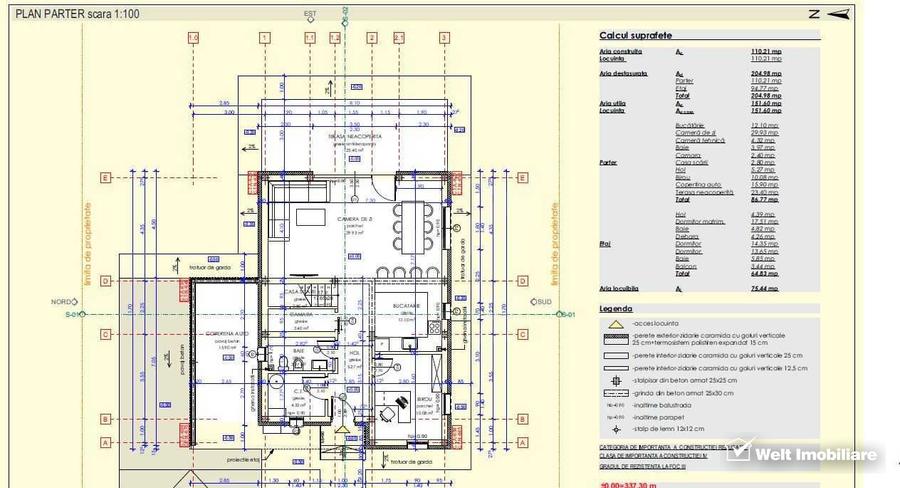 Casa individuala, 5 camere, 152 mp utili, 737 mp teren, cart. Sopor