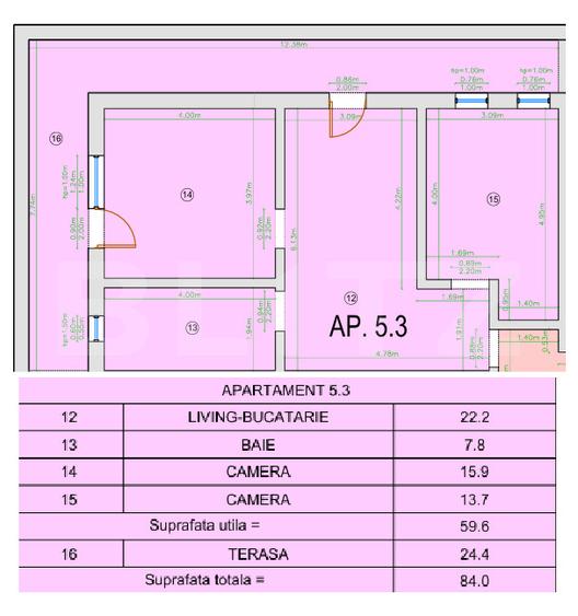 Apartament finisat, bloc nou, 3 camere, zona Vivo