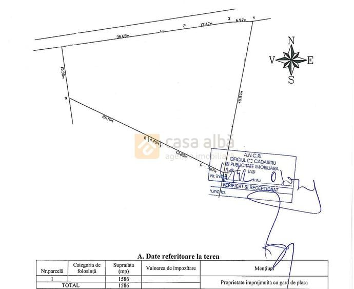 Bucium - 1586mp intravilan, PUZ aprobat, 57ml deschidere