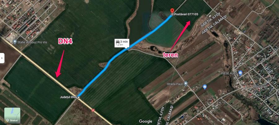 De vanzare teren 6.2HA langa lac si padure/DN4- soseaua Oltenitei