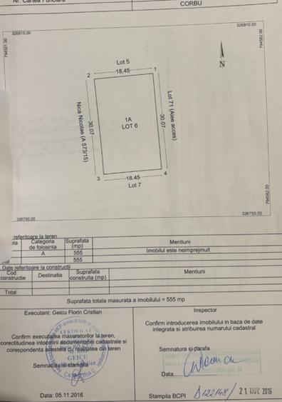 Teren intravilan 555 mp in Corbu, ideal pentru investitie