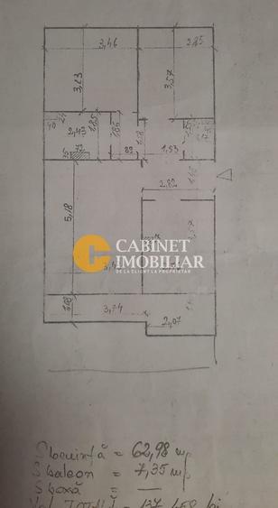 3 Camere Decomandat - Etaj intermediar - 71 mp - Zona Mircea Cel Bătrân