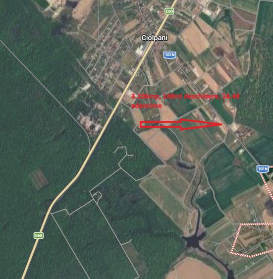Teren intravilan 3.106 mp, Izvorani, deschidere 148 ml la str. Complex Olimpic