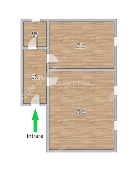 Spatiu de birouri decomandat 2 camere in zona centrala din Sibiu - 3