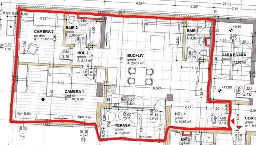Apartament 3 camere smart-home, 2 băi, terasă & parcare – central Cluj