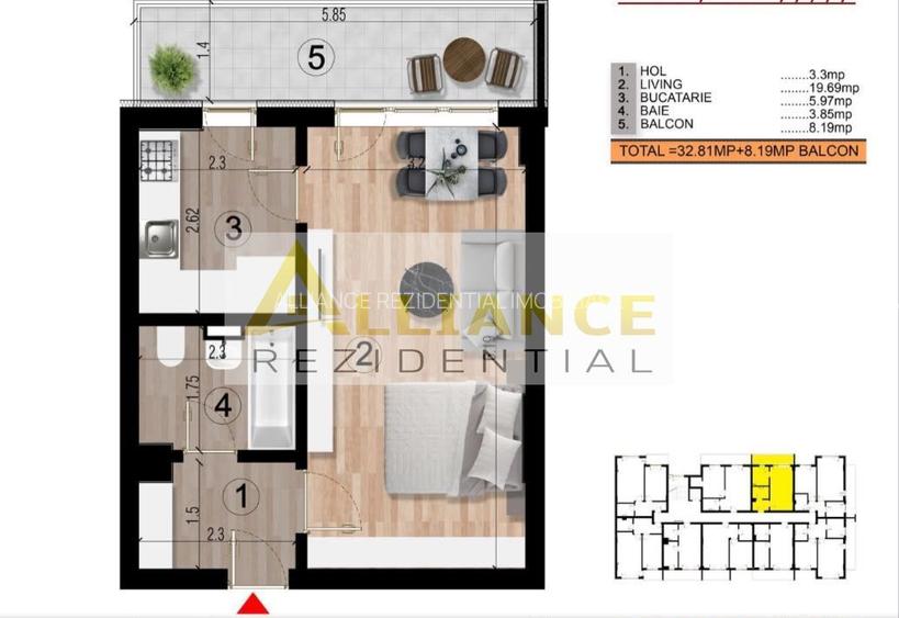 15 MINUTE METROU BERCENI - GARSONIERA - 75.500eur TVA INCLUS - 7