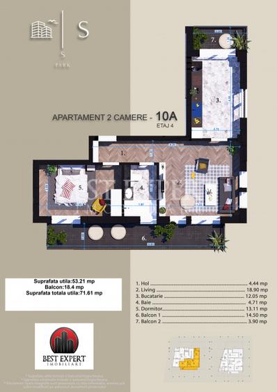 2 Camere Zona Linistita -acces rapid STB-5 Min