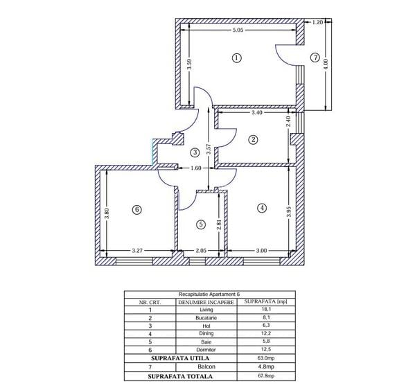 Ap 3 CD, 63 mp+4.80 mp balcon  cu un loc de parcare inclus - 147000 Euro cu TVA - 4