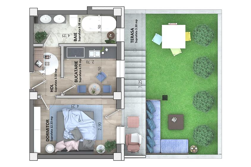 ASTORIA RESIDENCE Apartament 1 camera D 32 m + curte 33 m Lunca Cetatuii 2028