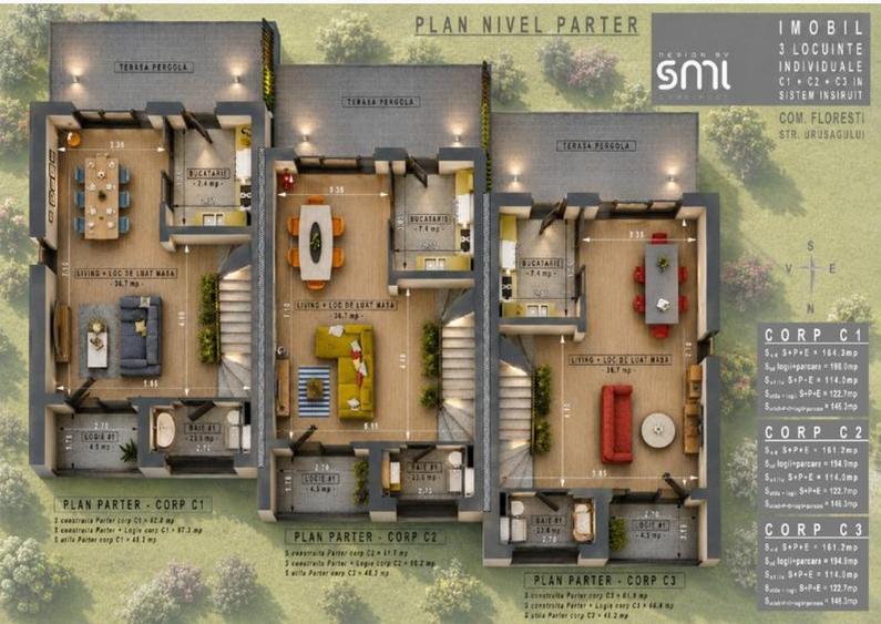 Teren cu autorizatie triplex in Floresti zona Terra