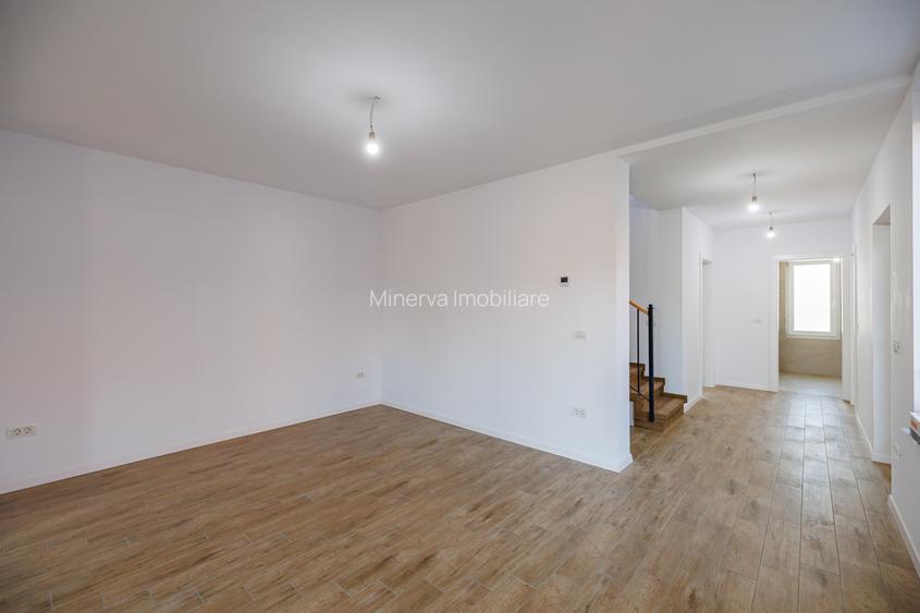 Duplex P+E în Moșnița Nouă, 3 dormitoare, 3 bai, teren 403 mp. Comision 0%