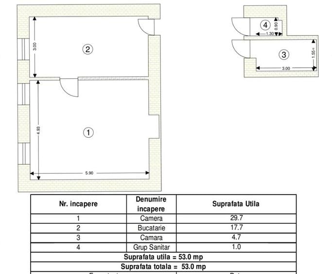 Apartament 2 camere Patria
