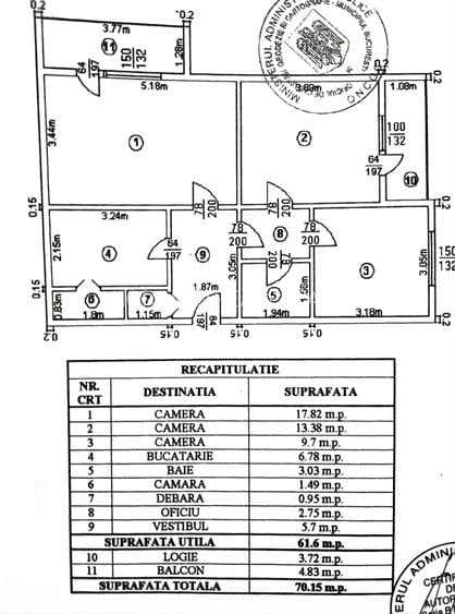 Apartament spatios cu 3 camere, centrală proprie, 1 Mai - Drumul Taberei - 1
