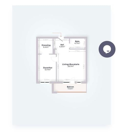 Apartament 2 camere | Nemobilat | Pipera