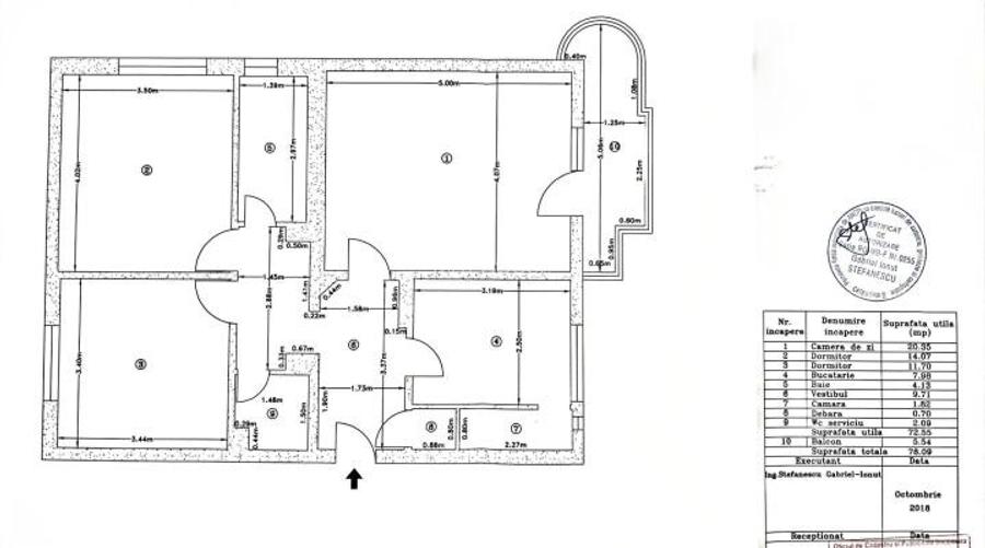 APARTAMENT 3 CAMERE 4X8 78 MP  HOL H  IDEAL  INVESTITIE  78MP BLOC REABILITAT - 12
