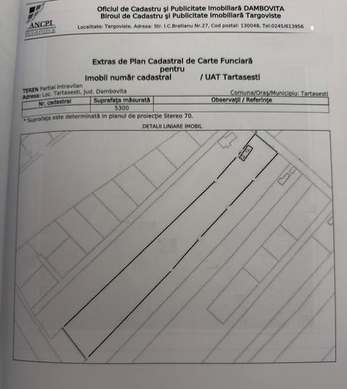 Vanzare teren 5300mp intravilan+arabil casa si anexa Tartasesti