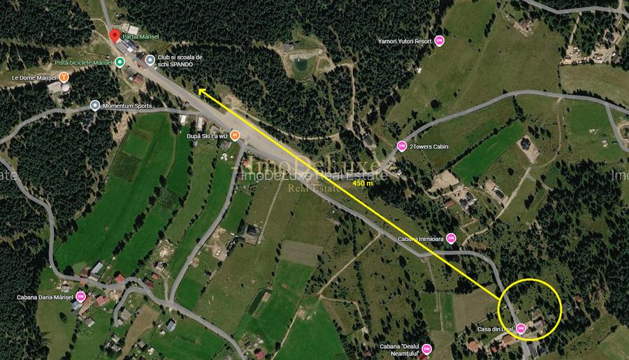 Teren (1 sau 2 cabane), cu PUZ, 1500mp, in Marisel, la 400 m de partia de Ski