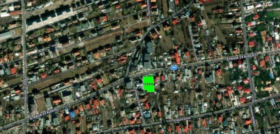 Teren intravilan,1520mp zona cu "caracter central",30.5ml desch.str 23 august!