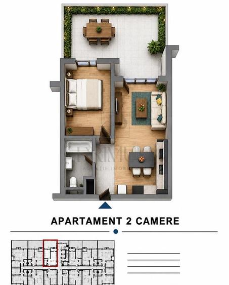 TORONTALULUI - BLOC NOU - PARTER - APARTAMENT 2 CAMERE - TERASA - CLIMA