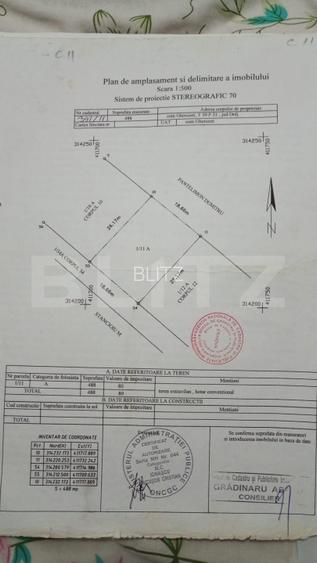 Teren extravilan, 488 mp, zona Ghercesti - str. Aviatorilor