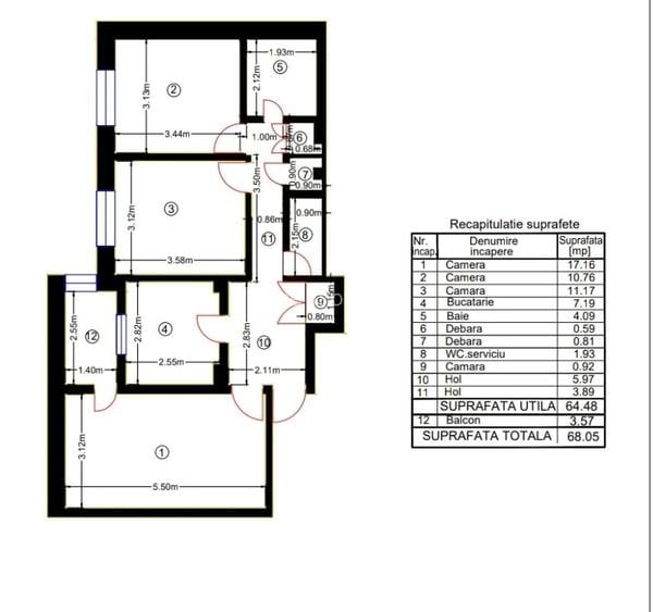 Tudor Vladimirescu-Strada Sergent Gheorghe Latea-Apartament 3 camere - 3
