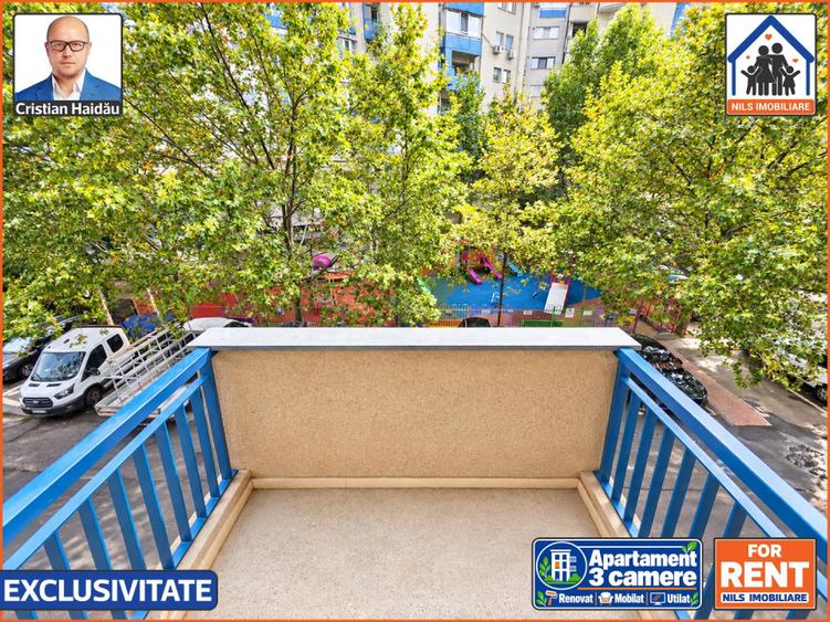 Apartament 3 camere, 2 bai, 3 balcoane | Renovat | Mobilat | Utilat