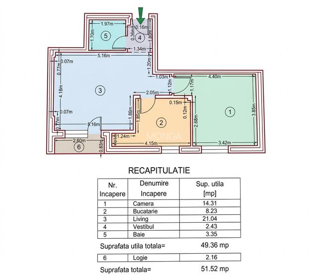 Apartament 2 camere 49mp | Otopeni Luxor | Mobilat | Parcare - 5