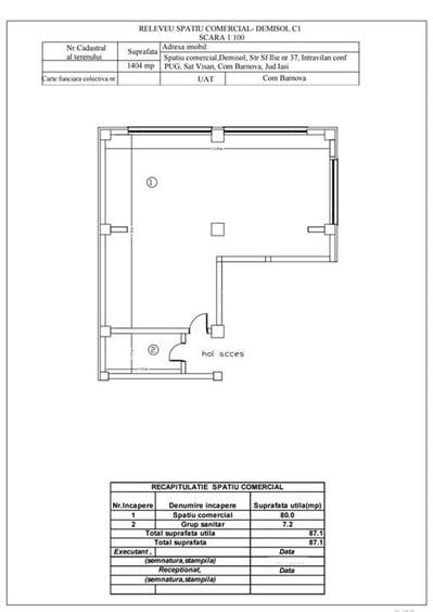 Spatii birouri/ comerciale Visan, de la 87mp la 174mp, str. Sf. Ilie