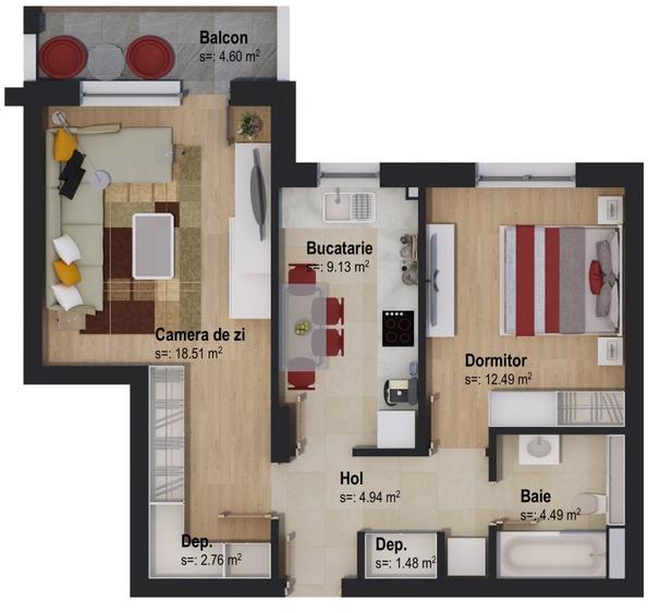 Apartament cu 2 camere situat în cel mai modern cartier din Brașov