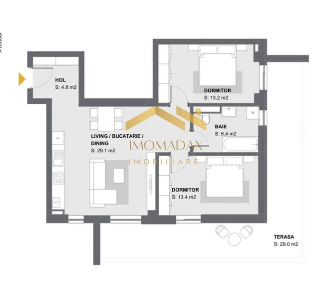 Aradului-Apartament 3 Camere-Centrala Proprie