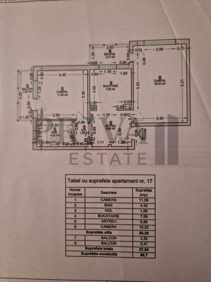 Apartament decomandat 2 camere, 57 m, etaj 4, Soarelui