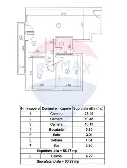 Apartament 3 camere de inchiriat 61 mp Matei Voievod Iancului - 1