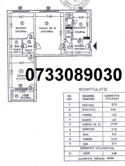 Apartament de 3 camere la pret avantajos! - 9
