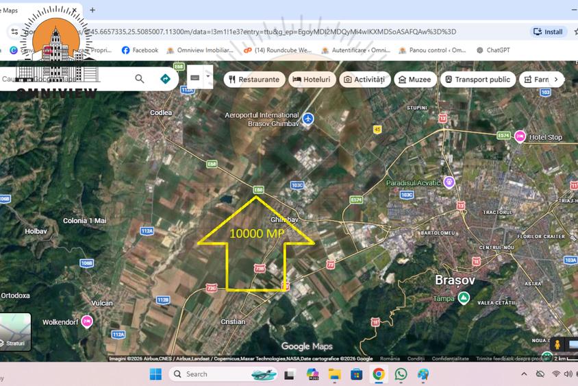 Teren 10.000 mp Ghimbav – deschidere DN1 (E68) – investiție sigură