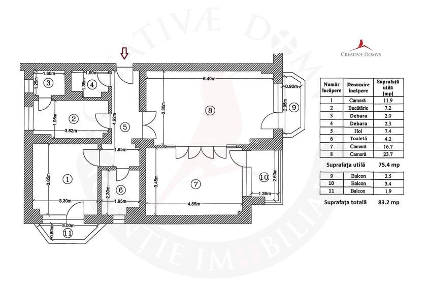 Piata Unirii - Spatiu de birouri, 3 camere, 75 mp utili - 5