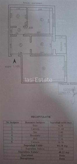 Apartament 2 camere, decomandat, etaj 2, mobilat si utilat - Dacia - 6