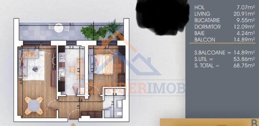 Vanzare 2 camere Pallady 69mp