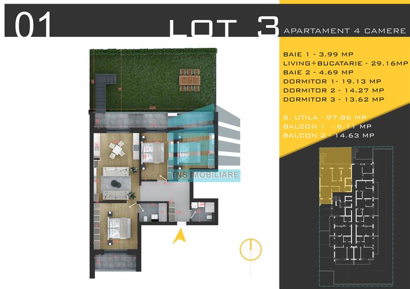 Apartament 4 Camere cu Grădină 77 mp,Exclusivitate și Confort, Pallady